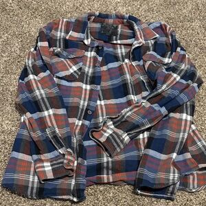 Men's Plaid Shirt - Blue and Red